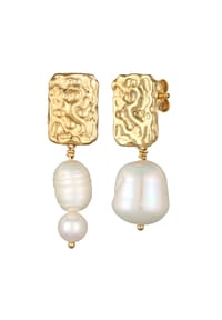 elli. PREMIUM - Ohrringe Elli Premium Ohrringe Barock Süßwasserperle Mix Organic Design 925 Silber - Gold