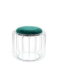 Kayoom - Sitzkissen - Pouf Comfortable 110 Dunkelgrün - silber – Eiche - dunkelgrün - silber
