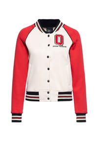 QUEEN KEROSIN - Collegejacke mit Kontrast Raglan-Ärmeln Q - rot
