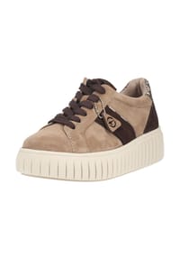 Tamaris - Leder/Textil Sneaker - Taupe