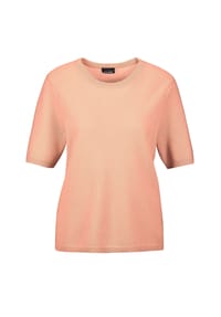 GOLDNER - Kurzgröße:  Kaschmir-Halbarmpullover mit Rundhals - aqua