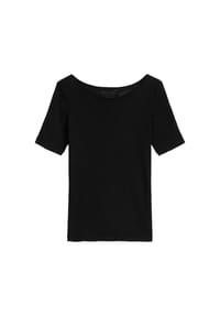 Marc O'Polo - Damen T-Shirt - Slub-Jersey T-Shirt Shortsleeve, U-Boot-Ausschnitt, Regular Fit, Baumwolle - Dunkelblau