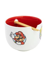 COFI - Super Mario Keramik Ramen Bowl mit Stäbchen Set in Geschenkverpackung - Mehrfarbig 10,2x13,7x18 cm