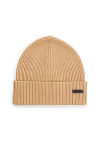 BOSS - Herren Mütze, Schurwolle - Fati, Beanie, Rippstrick, One Size, einfarbig - Beige