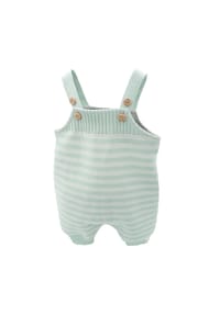 maximo® - GOTS BABY-Strickhose, LL, Latz kurzes Bein, Ringel, Futter - beigemeliert