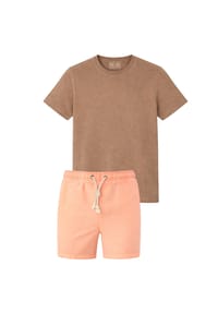 Gassa d'Amante - Badeshorts & T-Shirt (2tlg. Set) Costume Venezia mit mediterranem Flair - Jeansblau-Rot