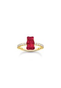 Thomas Sabo THOMAS SABO x HARIBO - Ring mit Goldbär Blau Rot - gelbgoldfarben, bunt