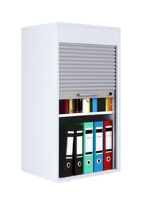 VCM. - Büroschrank | Aktenschrank mit Rollladen| Maße ca. H. 93 x B. 50 x T. 40 cm – Aktos L - Grau