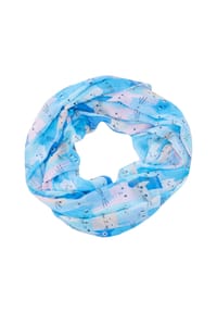 Seasons of April - Schal Loop Molly Damen Loop mit Katzenmuster – Leicht,  Weich & Luftig - Blau