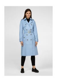 RICANO - Damen Ledermantel Gloria, Trenchcoat mit Reverskragen und Zweireihigem Verschluss - Camel (Wildleder)