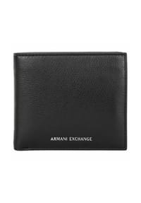 ARMANI EXCHANGE - Herren Geldbörse - Plain Leather Bifold, Geldbeutel, Echtleder, 10x12x2cm (HxBxT) - Schwarz
