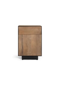 GINER & COLOMER - Nachttische aus Mangoholz, 45 cm, moderner Industriestil - 66 x 45 x 45 cm - Braun