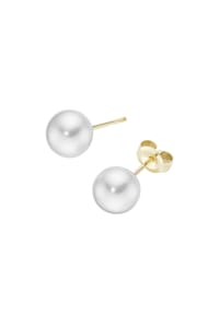 Luigi Merano® - Ohrstecker mit Süßwasser Zuchtperlen, Gold 585 - weiß
