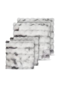 Aspero® - 4 Kissenbezüge aus Fellimitat 2x 45x45 cm, 2x 60x60 cm Milan - Dunkelgrau