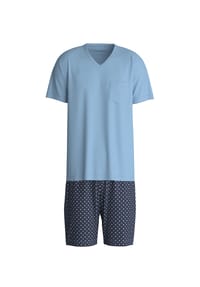 CALIDA - Relax Streamline Shorty, 2er-Set, V-Ausschnitt, für Herren - 432 GLACIER LAKE