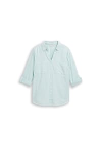 TOM TAILOR plus - Hemdblusen, 3/4-Arm, Kentkragen, für Damen - 40028 NEW BLUE
