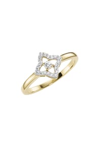 Luigi Merano® - Ring in Blütenform, mit Zirkonia, Gold 375 - gold/silber