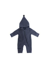 maximo® - GOTS BABY-Overall, Wollfleece  Reißverschluss, Jerseyfutter, Pompon - beigemeliert