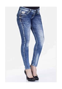 CIPO & BAXX® - Jeans mit Used-Elementen, WD242 - JEANSBLAU