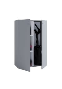 VCM. - Holz Besenschrank | 4 Fächer | Haushaltsschrank | Maße: B. 70 x H. 111 x T. 38 cm | 2 Drehtüren – Lona L - Buche