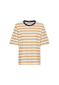 camel active - T-Shirt mit Streifenmuster - Blau Weiß gestreift