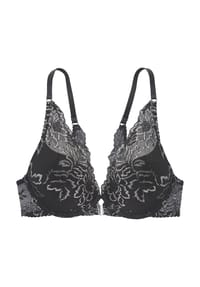 LASCANA - Push-up-BH Temptation 1, Spitze, für Damen - 7513 BLACK-SILVER