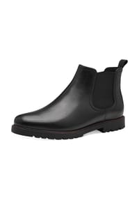 Tamaris - Chelsea Boots, Blockabsatz, Leder, für Damen - 003 BLACK LEATHER