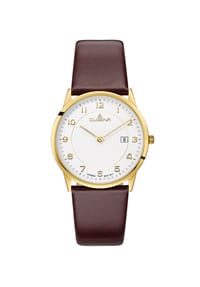 DUGENA MODENA - Moderne Armbanduhr XL, Herren - braun/gold