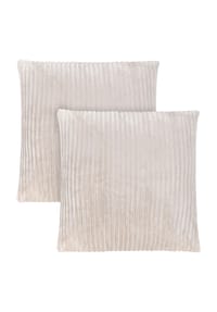 Aspero® - 2 Kissenbezüge aus Streifen-Flanell 80x80 cm Pilar - Dunkelgrau