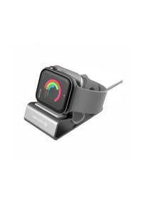 SWISSTEN - Aluminium Ständer mit Silikonpad kompatibel mit Apple Watch - schwarz 20x15x5cm