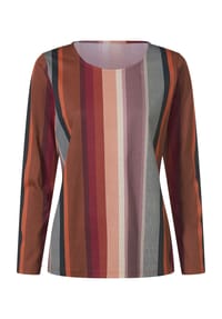 Sieh an! - Langarm-Shirt - dunkelrot-rostrot-gestreift
