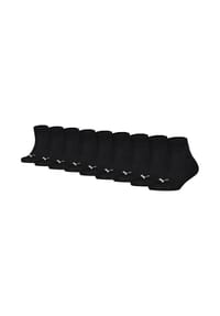 PUMA® - Kinder Quartersocken, 9er Pack - Plain Quarter ECOM 9P, Logo, einfarbig - Schwarz