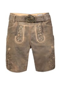 EDELNICE - Kurze Wildbock Lederhose Kare - grau