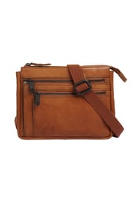 SPIKES & SPARROW® - Umhängetasche Echt Leder - cognac