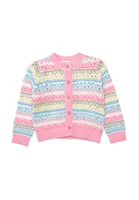 JETTE - MG Strickjacke, 423  BUBBLEGUM, 92-98 - 423  BUBBLEGUM