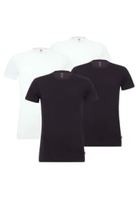 Levi's® - Herren T-Shirts, 4er Pack - Rundhals, Kurzarm, einfarbig - Schwarz