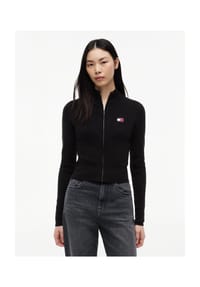 TOMMY Jeans - Cardigan, Stehkragen, für Damen - BDS BLACK