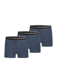 normani® - 3er Pack Herren Merino Boxershorts Unterhose - Anthrazit/Schwarz/Grau