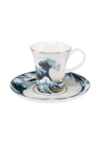 Goebel Espressotasse Katsushika Hokusai - Die Welle - Silber - Katsushika Hokusai - blau weiß