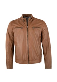 MADDOX - Herren Lederjacke Lammnappa whisky - whisky