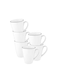 Seltmann Weiden Kaffeebecher Tambel Lido Black Line 350 ml 6er Set weiß - LIDO BLACK LINE - weiß
