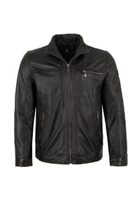 OTTO KERN - Herren Lederjacke Lammnappa schwarz - schwarz