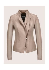 MADELEINE - Lederjacke aus Lammnappa - cappuccino