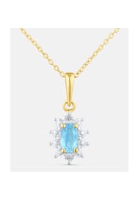 Diamant L'eternel - Kette mit Anhänger, mit Blautopas, 375 Gelbgold - gold