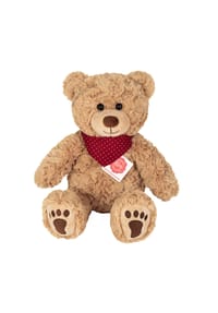 HERMANN Teddy COLLECTION® - Kuscheltier Teddy Curtis mit Halstuch, Braun Rot, 30 cm - braun
