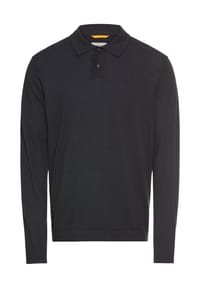 camel active - Leichtes Langarm Polo aus reiner Baumwolle - Hafer