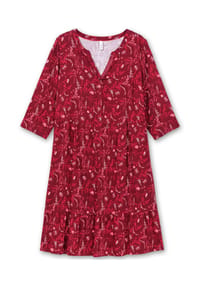 sheego - A-Linien-Kleid - dunkelrot-gemustert