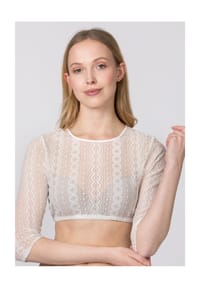 STOCKERPOINT - Dirndlbluse "Viara", 3/4-Ärmel, Spitze, für Damen - WEISS
