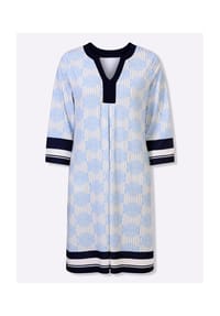 heine - Jersey-Kleid - eisblau-ecru-bedruckt