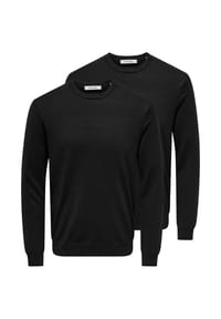 ONLY & SONS - Pullover 2er Pack Wyler - Schwarz